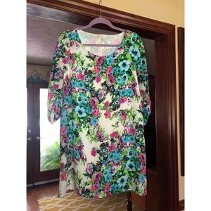 NWOT Bright Colored Floral Spring Dress